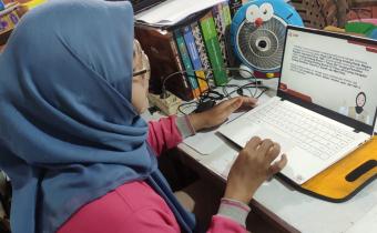 Foto Peserta P2P  Mentawai mengikuti pembelajaran P2P secara daring